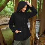 Damen wasserabweisende Freizeitjacke mit verstellbarer Kapuze