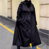 Damen wasserabweisender Oversize-Regenmantel mit Kapuze und A-Linie