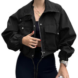 Damen Kurzjacke mit Kordelzug und elastischen Bündchen