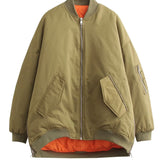 Damen Oversized Bomberjacke mit Taschen