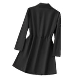 Damen Kurzblazer mit verstellbarer Taille und doppelter Knopfleiste
