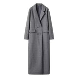 Damen Oversized Langarm Maxi-Mantel mit Taschen