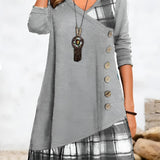 Charlotte - V - Neck rūtains Hem kleita