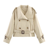 Damen Trenchjacke mit Gürtel und doppelter Knopfleiste