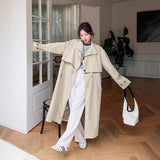 Damen Oversize-Trenchcoat mit Cape-Rücken und Tunnelzug in der Taille
