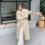 Damen Oversize-Trenchcoat mit Cape-Rücken und Tunnelzug in der Taille