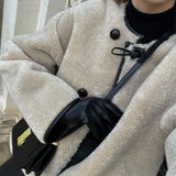 Damen Cropped Rundhalsjacke mit Taschen