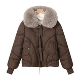 Damen kurzes Pilotenblouson mit voluminösem Schalkragen und Kordelzugsaum