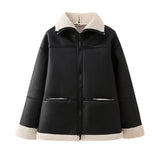 Damen Oversized Aviator Blouson mit Taschen