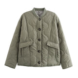 Damen Langarm Rundhalsjacke mit Knöpfen und Taschen