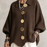 Damen Langarm-Strickjacke mit Knöpfen