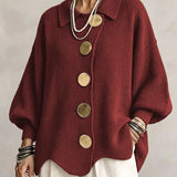 Damen Langarm-Strickjacke mit Knöpfen
