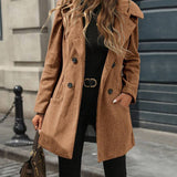 Damen Jacke mit großen Knöpfen, Reverskragen und Taschen