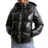 Damen Steppjacke mit verstellbarer Kapuze und Reißverschlusstaschen