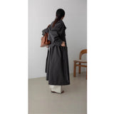 Damen Oversize-Trenchcoat in Maxilänge mit Taillengürtel und Epauletten