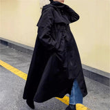 Damen wasserabweisender Oversize-Regenmantel mit Kapuze und A-Linie