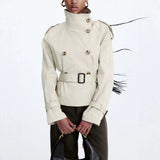 Damen Trenchjacke mit Gürtel und doppelter Knopfleiste