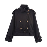 Damen Trenchjacke mit Gürtel und doppelter Knopfleiste