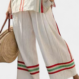 Natacha | Komfortabla Boho Print Blūze un Brīva Piegriezuma Bikses
