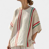 Natacha | Komfortabla Boho Print Blūze un Brīva Piegriezuma Bikses