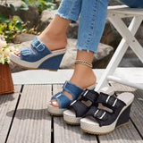 Gaelle | Fray Edge Wedge Sandals