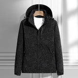 Damen leichte Regen- und Windjacke mit Kapuze und Blattmuster