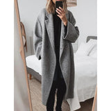 Damen Oversize-Mantel mit Revers und doppelter Knopfleiste