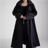 Damen wasserabweisender Oversize-Regenmantel mit Kapuze und A-Linie