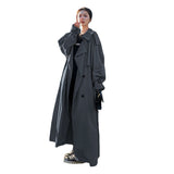 Damen Oversize-Trenchmantel mit Ballonärmeln und Taillengürtel