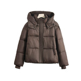 Damen kurze Steppjacke mit herausnehmbarem Kragenpolster