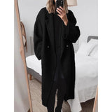Damen Oversize-Mantel mit Revers und doppelter Knopfleiste
