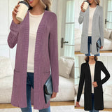Damen Longline Langarm-Cardigan mit Taschen