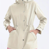 Damen wasserabweisende Freizeitjacke mit verstellbarer Kapuze