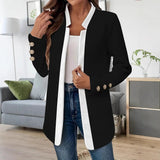 Damen Blazerjacke mit figurbetonter Passform und Kontrastkragen