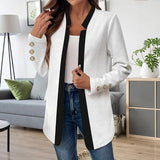 Damen Blazerjacke mit figurbetonter Passform und Kontrastkragen