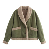 Damen Kurzjacke mit Knöpfen und Taschen