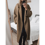 Damen Oversize-Mantel mit Revers und doppelter Knopfleiste