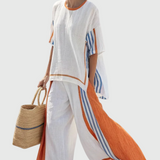Anzaleira - Elegants svītrains Set