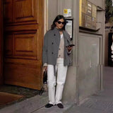 Damen Oversized Jacke mit Doppelreißverschluss und Taschen