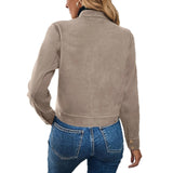 Damen Kurzjacke mit Pattentaschen und Reißverschluss
