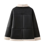 Damen Oversized Aviator Blouson mit Taschen