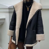 Damen Oversized Aviator Blouson mit Taschen