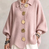 Damen Langarm-Strickjacke mit Knöpfen