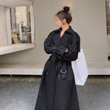 Damen Oversize-Trenchcoat mit doppelter Knopfleiste und Sturmklappe
