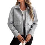 Damen Fleecejacke mit Reißverschluss und Klappentaschen