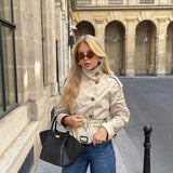 Damen Trenchjacke mit Gürtel und doppelter Knopfleiste