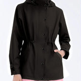 Damen wasserabweisende Freizeitjacke mit verstellbarer Kapuze