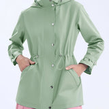 Damen wasserabweisende Freizeitjacke mit verstellbarer Kapuze