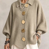 Damen Langarm-Strickjacke mit Knöpfen