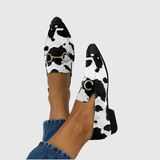 Isadora - Drukāti loafers ar sprādzes detaļu